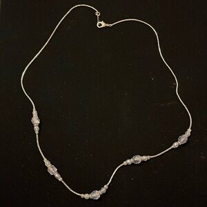 Bluish Purple Beaded Dark Rope Necklace